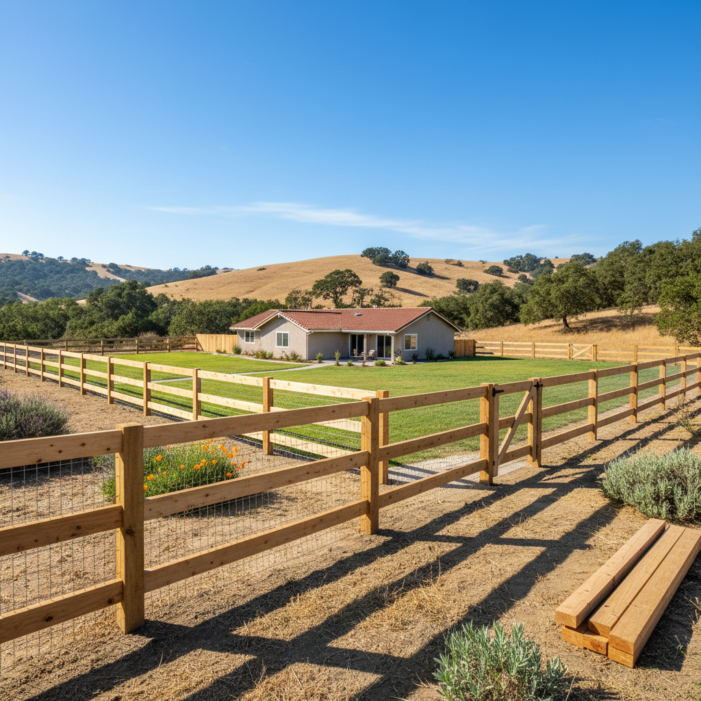 Completed farm fencing work at a residential property in Vallejo, CA