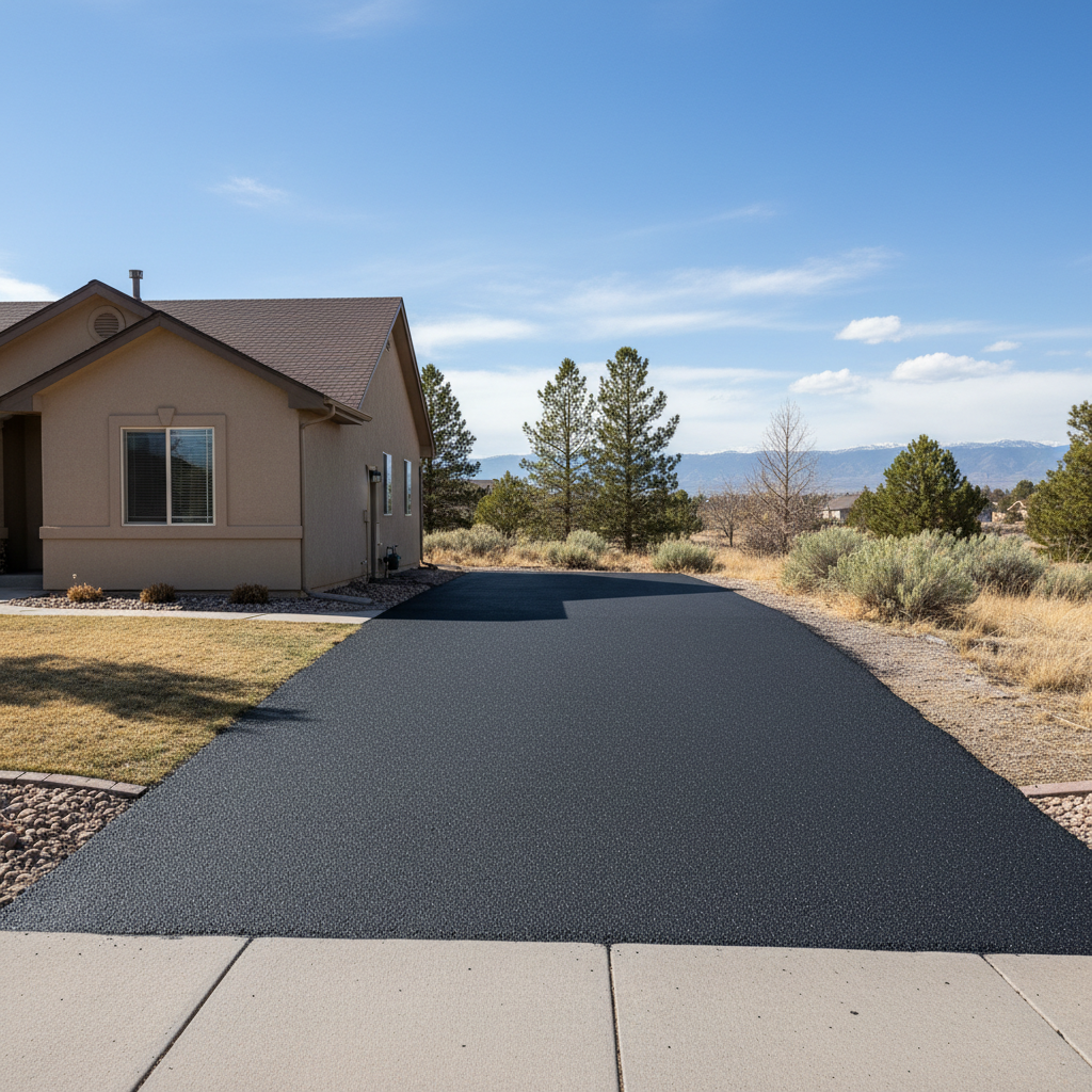 Completed slurry coating work at a residential property in Thornton, CO