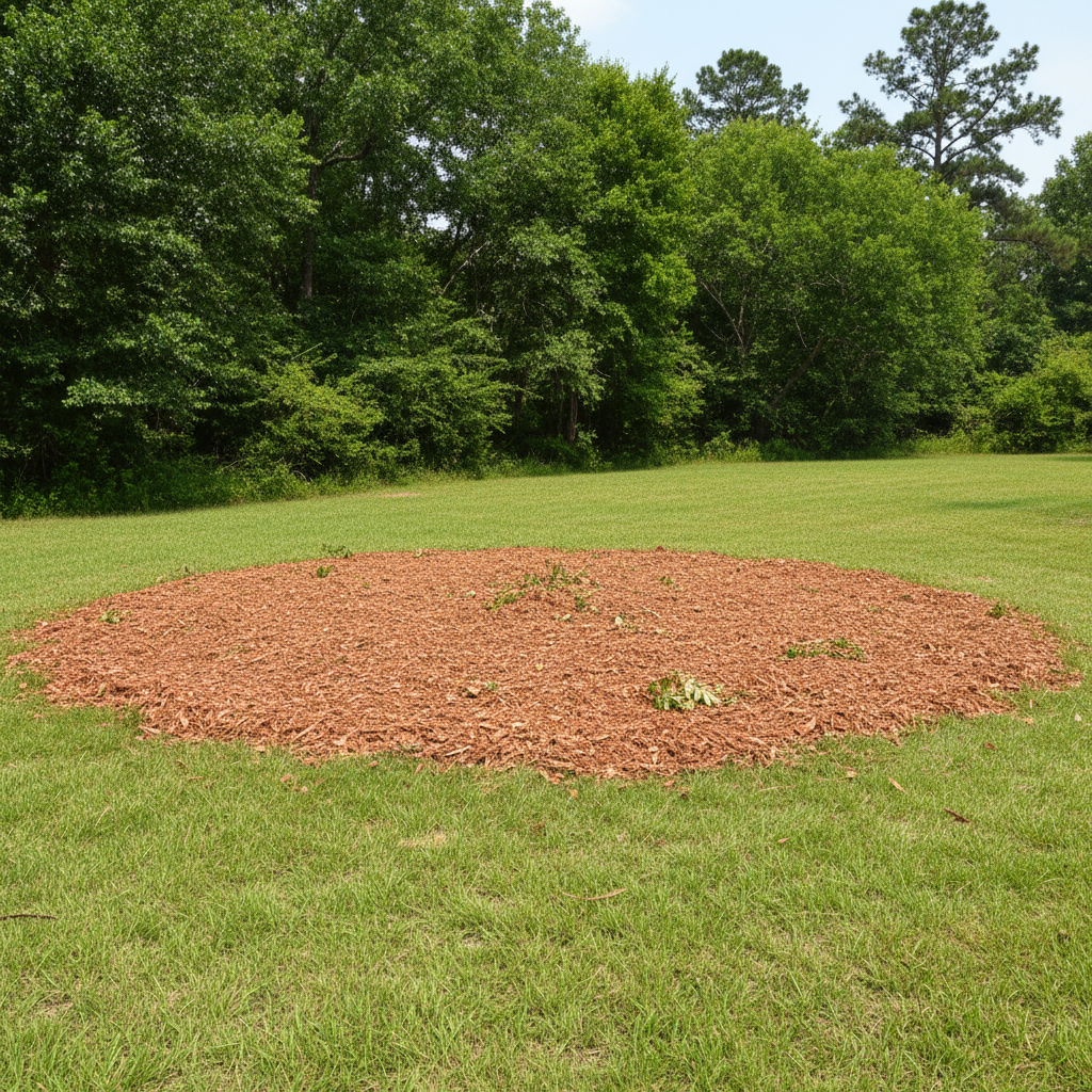 Completed tree removal work at a residential property in Huffman, TX
