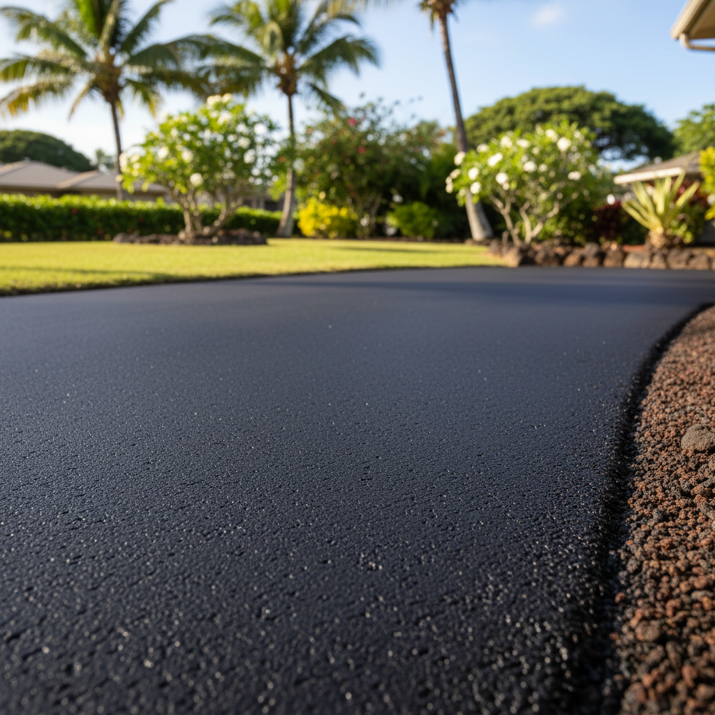 Completed asphalt striping work at a residential property in Honolulu, HI
