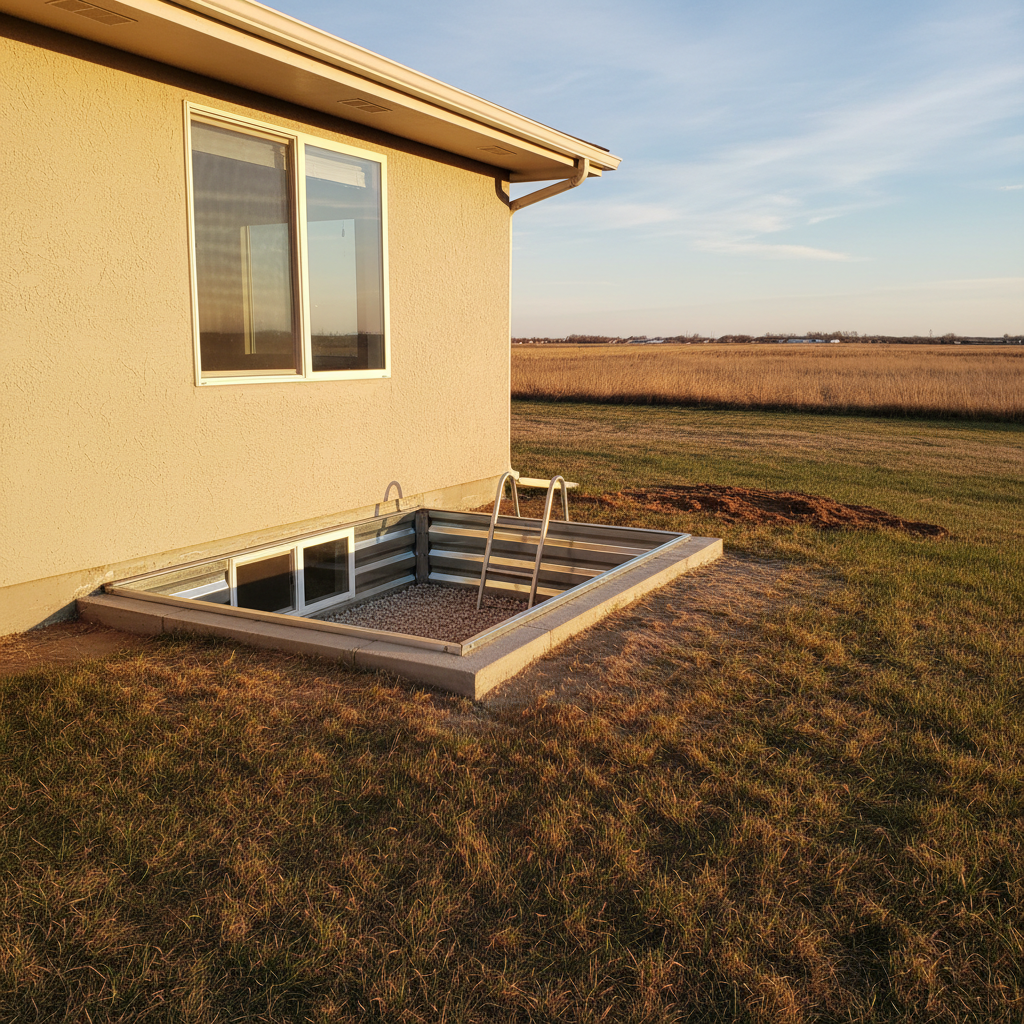 Completed egress window installation work at a residential property in Garden City, KS