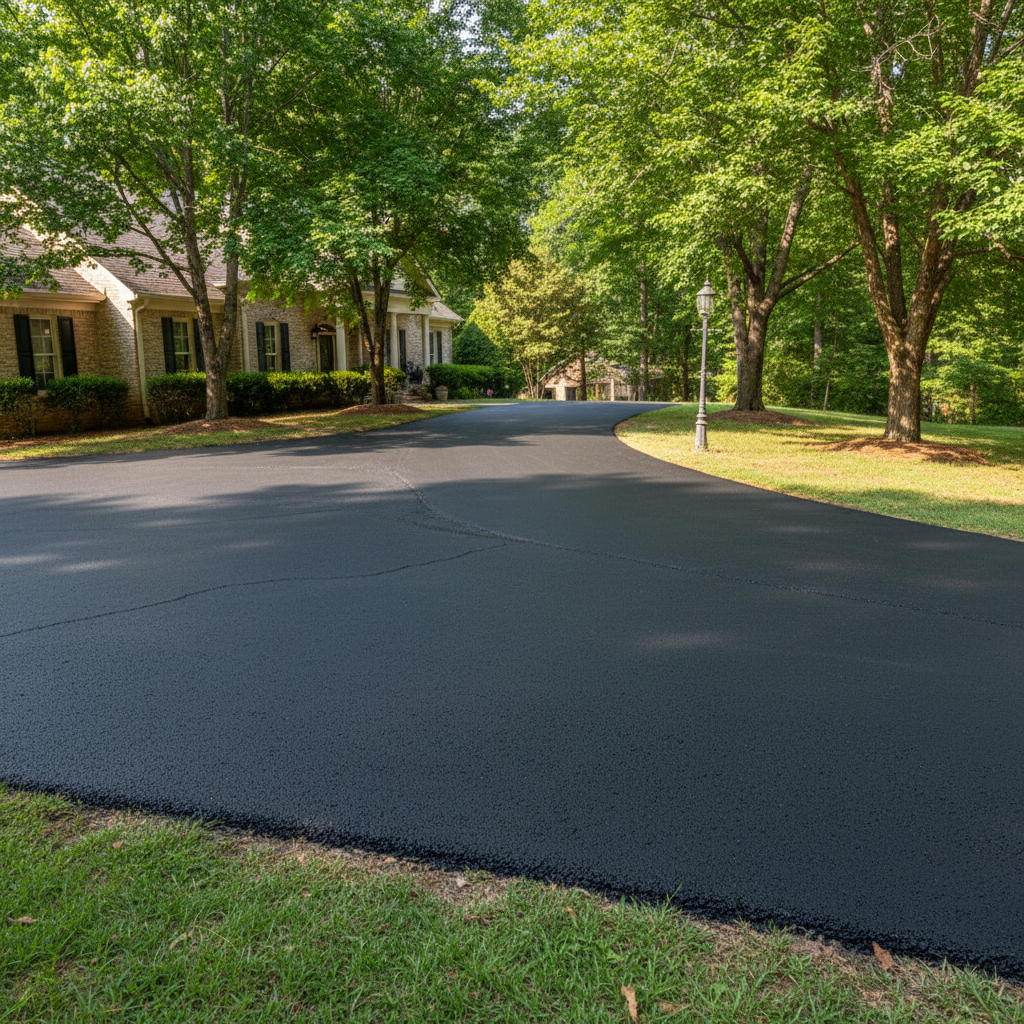 Completed asphalt repair work at a residential property in Birmingham, AL