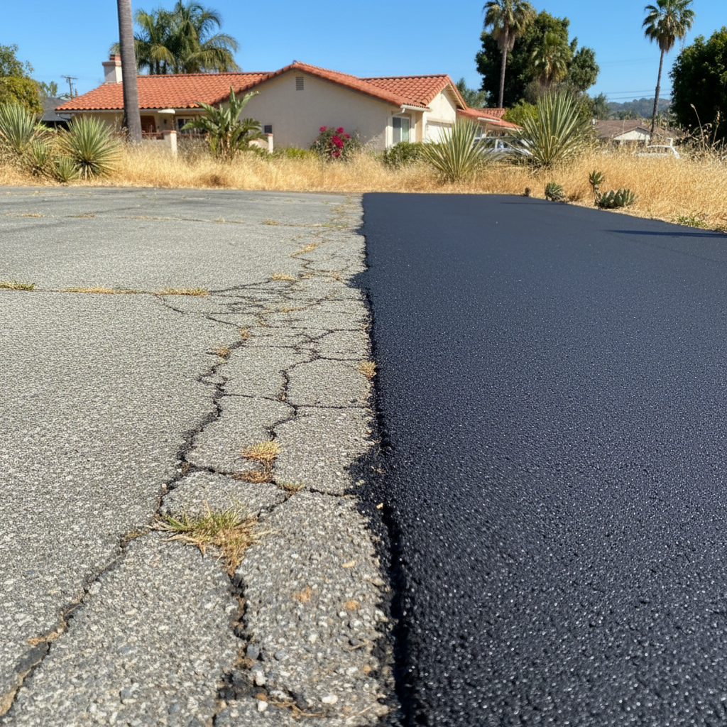 Completed residential asphalt work at a residential property in Los Angeles, CA