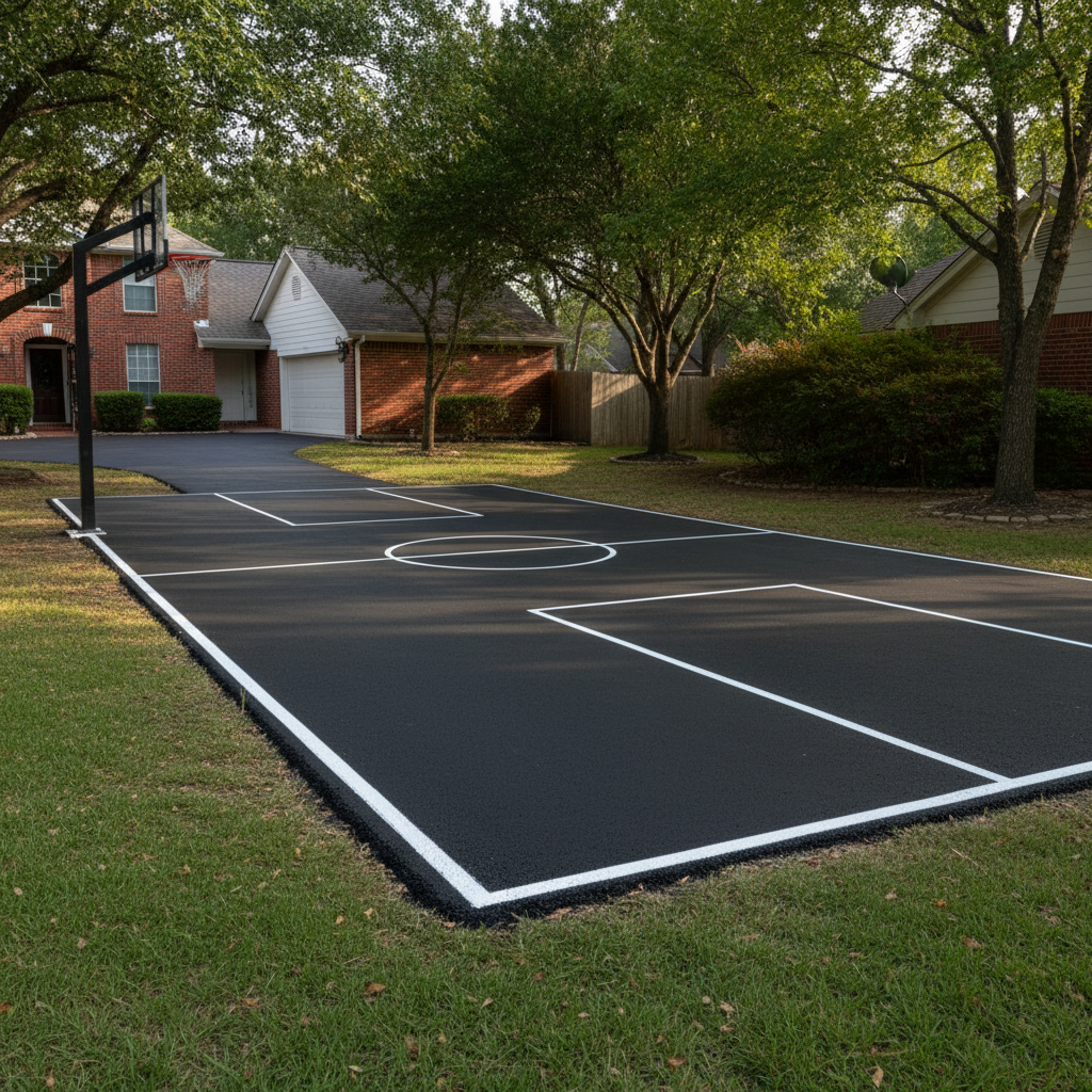 Completed asphalt striping work at a residential property in Irving, TX