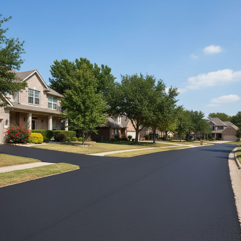 Completed commercial asphalt work at a residential property in Temple, TX