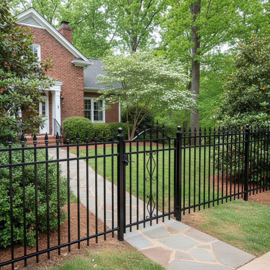 Completed ornamental iron fencing work at a residential property in Knoxville, TN