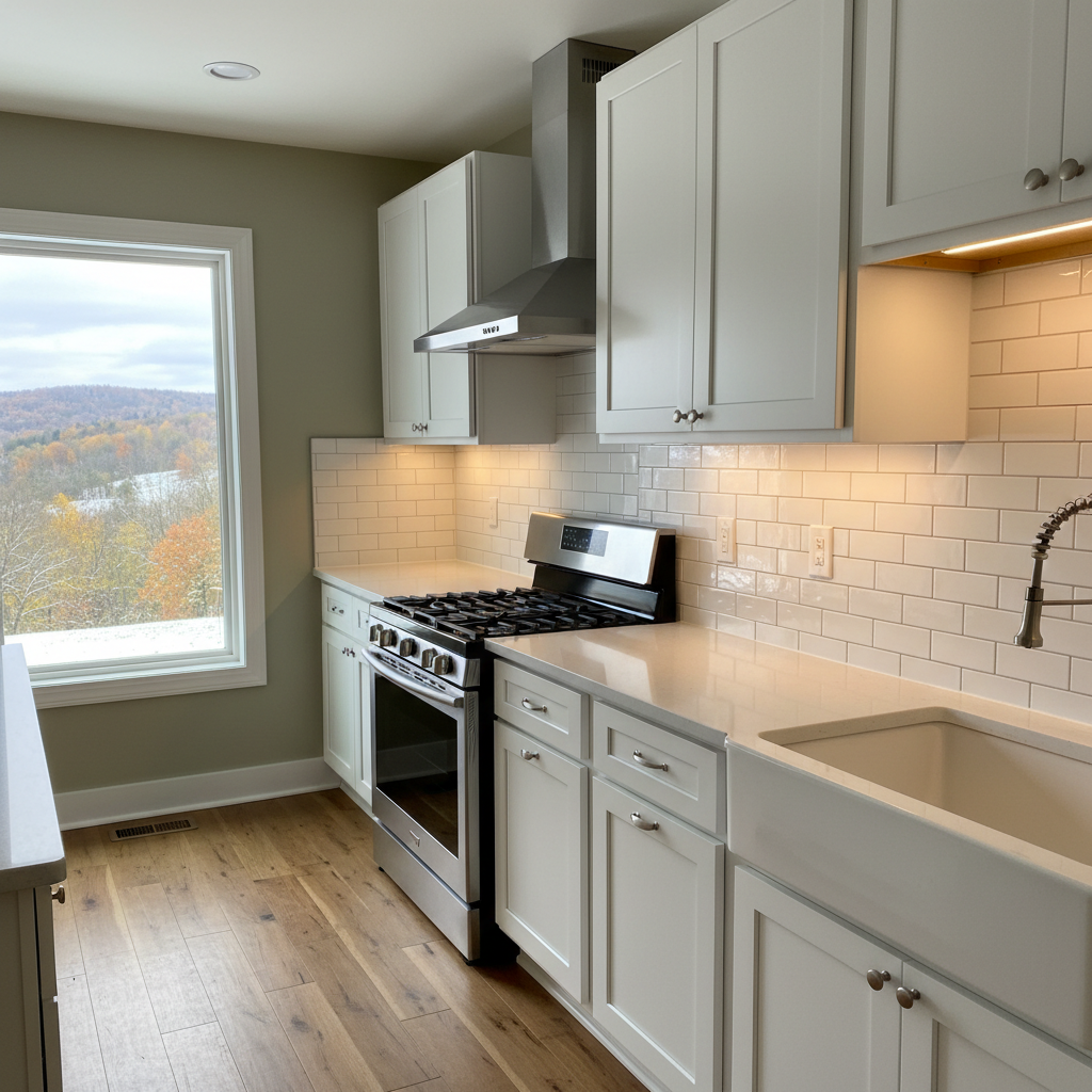 Completed backsplash installation work at a residential property in Galena, IL