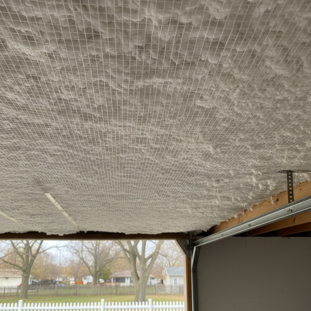 Completed garage insulation work at a residential property in Arlington Heights, IL