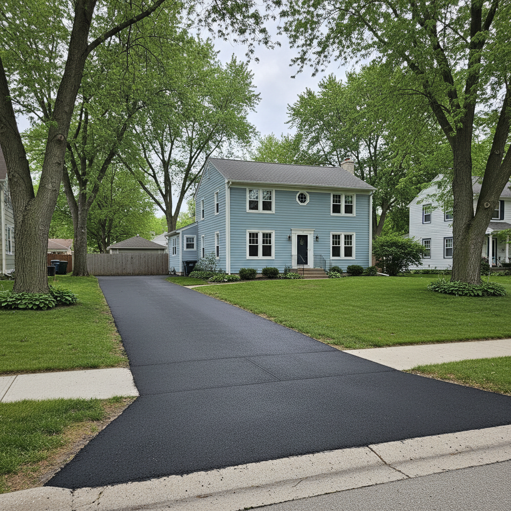Completed slurry coating work at a residential property in Lansing, MI
