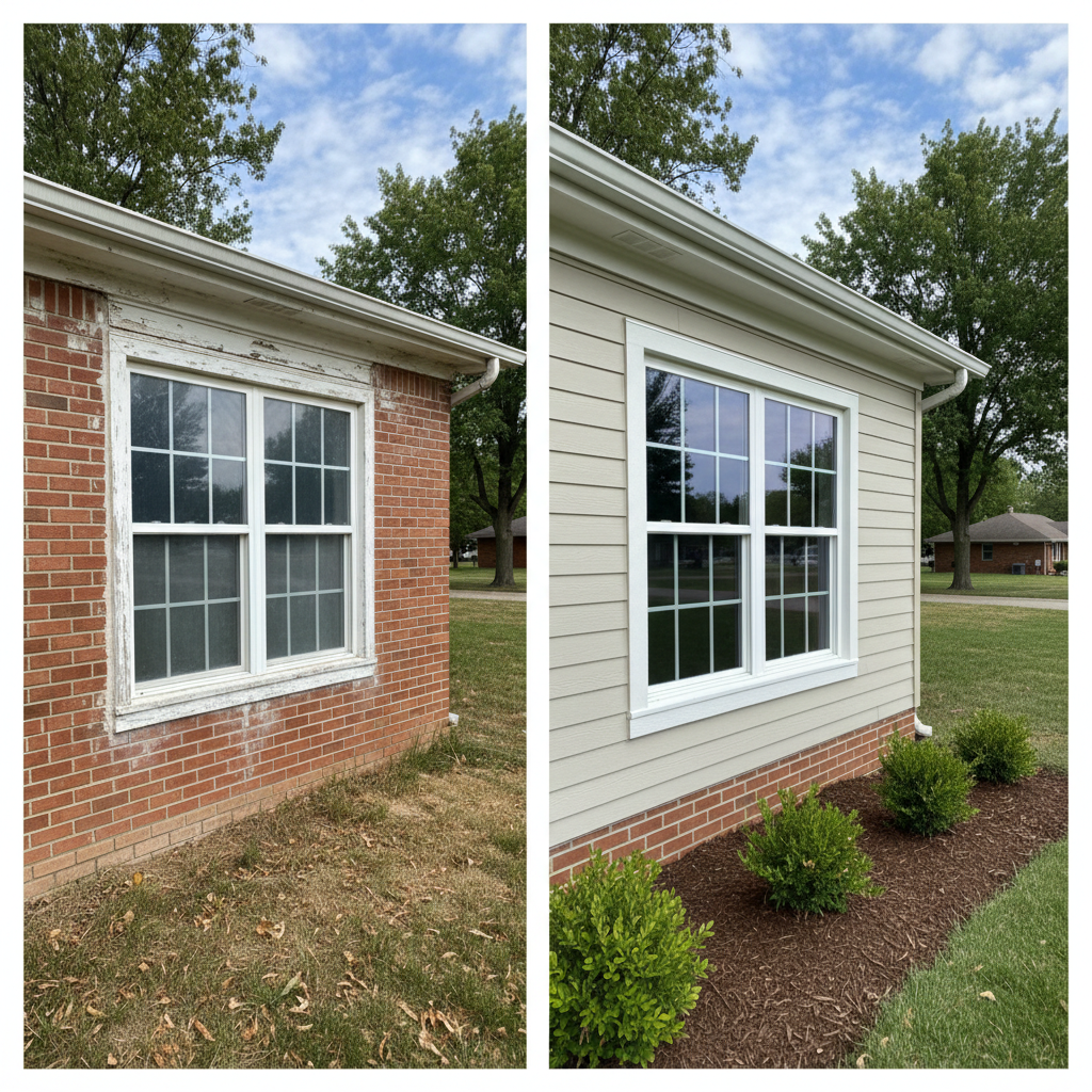 Completed window replacement work at a residential property in Pittsburg, KS