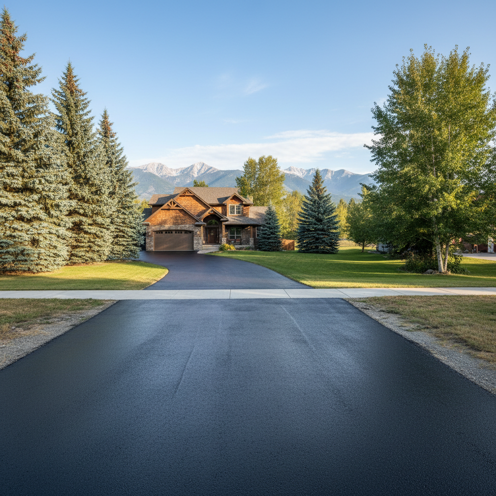 Completed slurry coating work at a residential property in Kalispell, MT