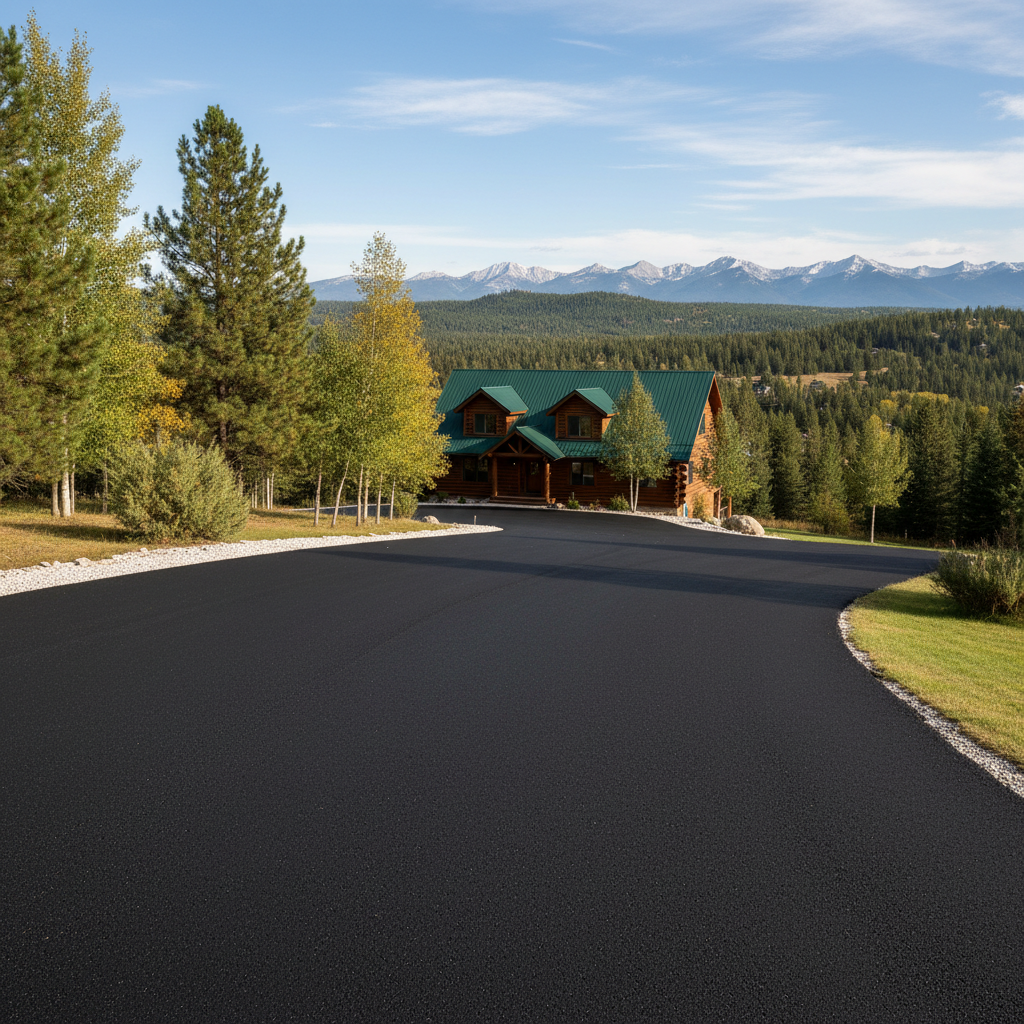 Completed commercial asphalt work at a residential property in Kalispell, MT