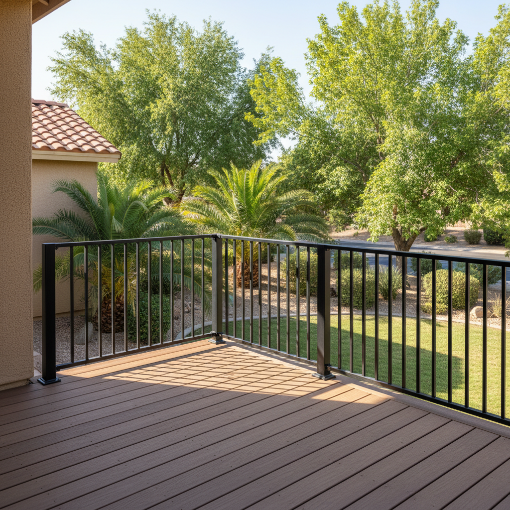 Completed deck railing installation work at a residential property in Las Vegas, NV