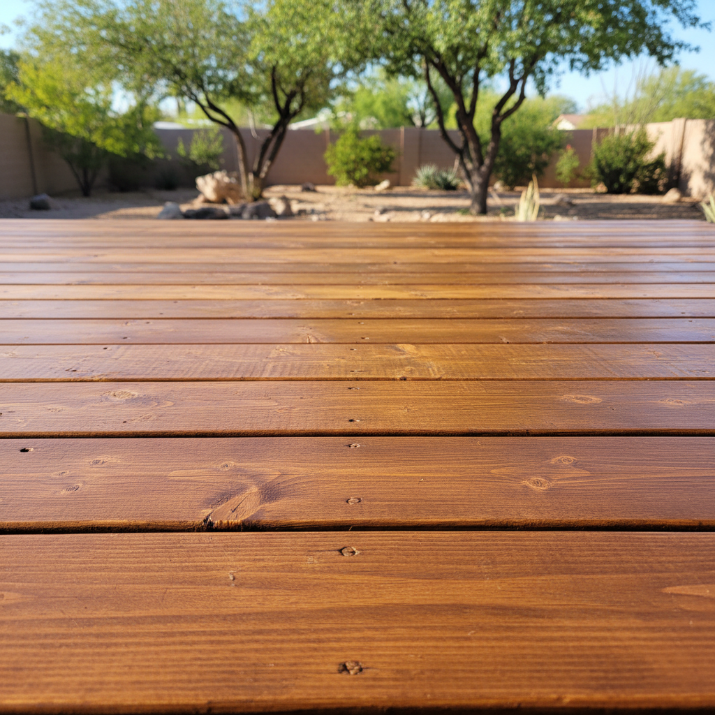 Completed deck painting & staining work at a residential property in Peoria, AZ