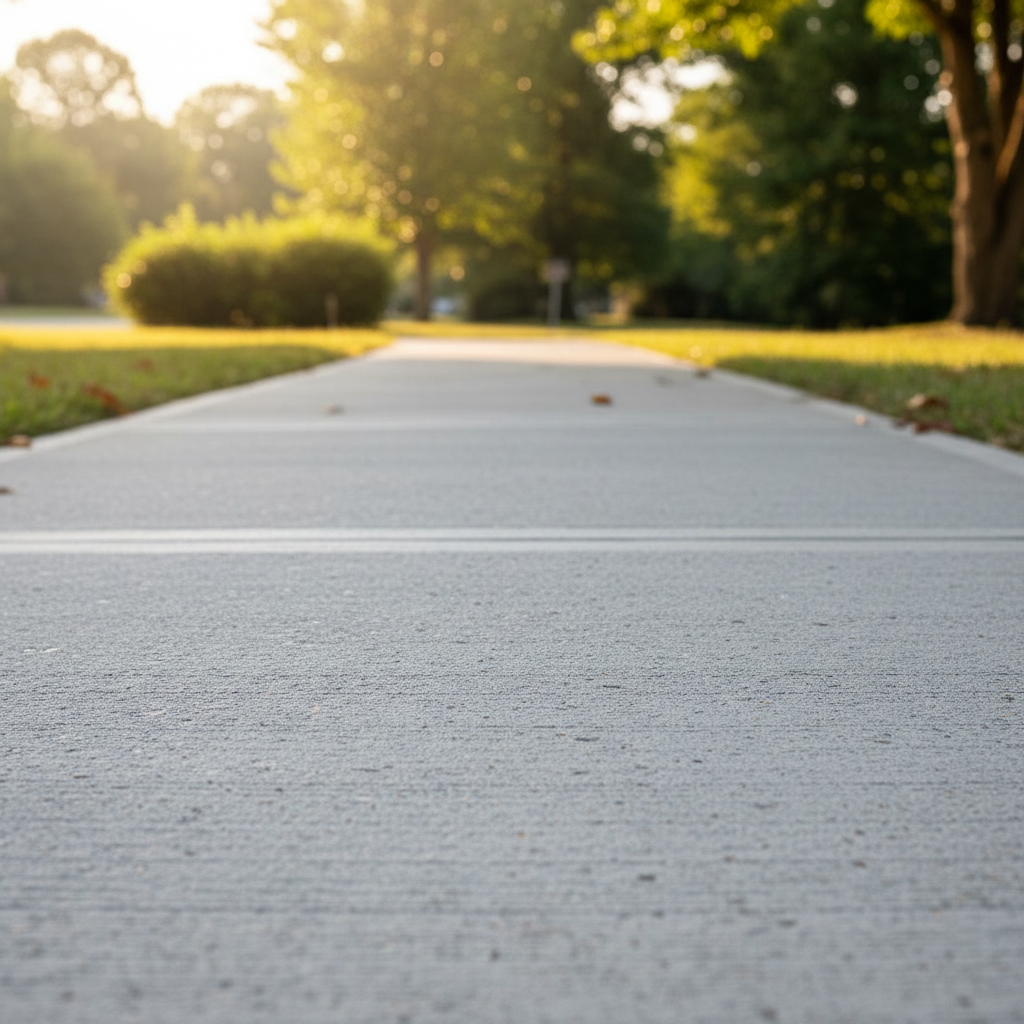 Completed concrete sidewalks work at a residential property in Albertville, AL