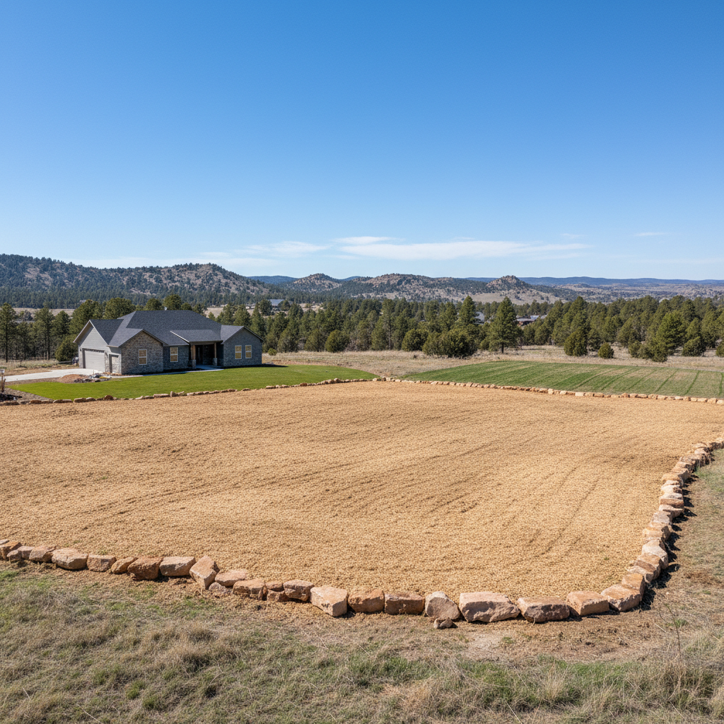 Completed lot clearing work at a residential property in Hot Springs, SD