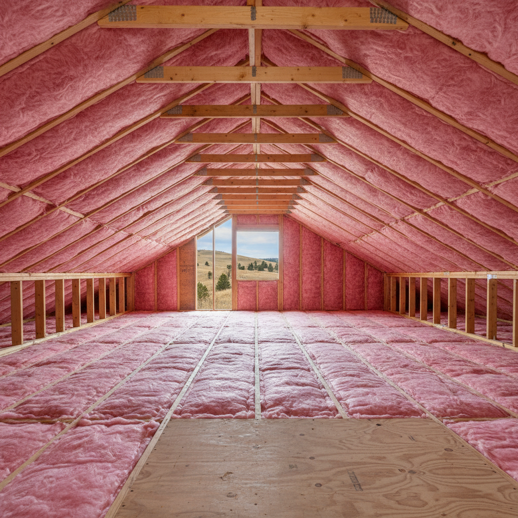 Completed batt insulation installation work at a residential property in Sturgis, SD