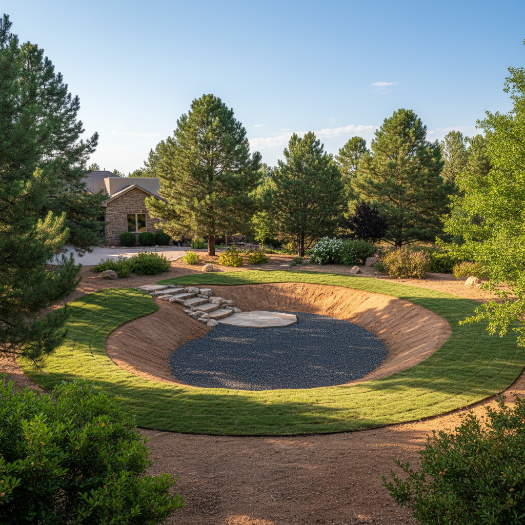 Completed pond excavation work at a residential property in Flagstaff, AZ