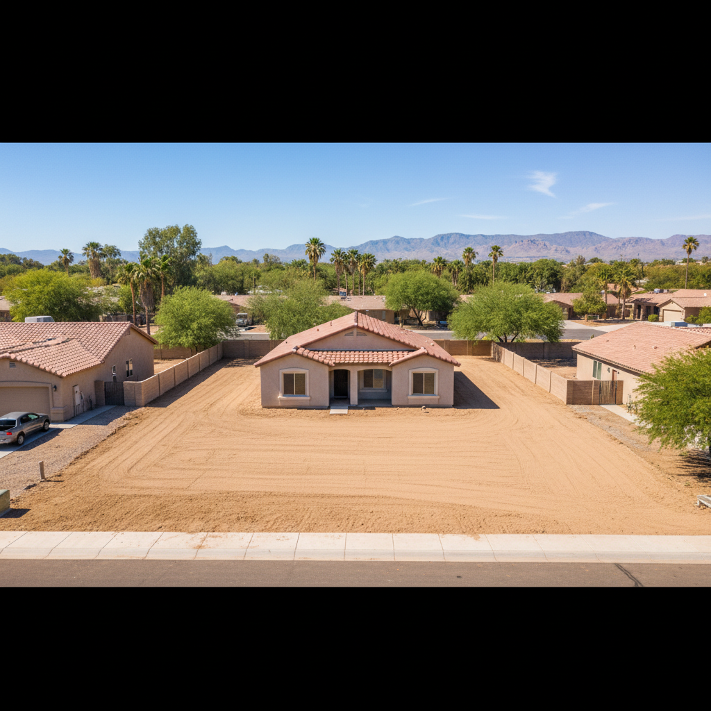 Completed grading and leveling work at a residential property in Kingman, AZ