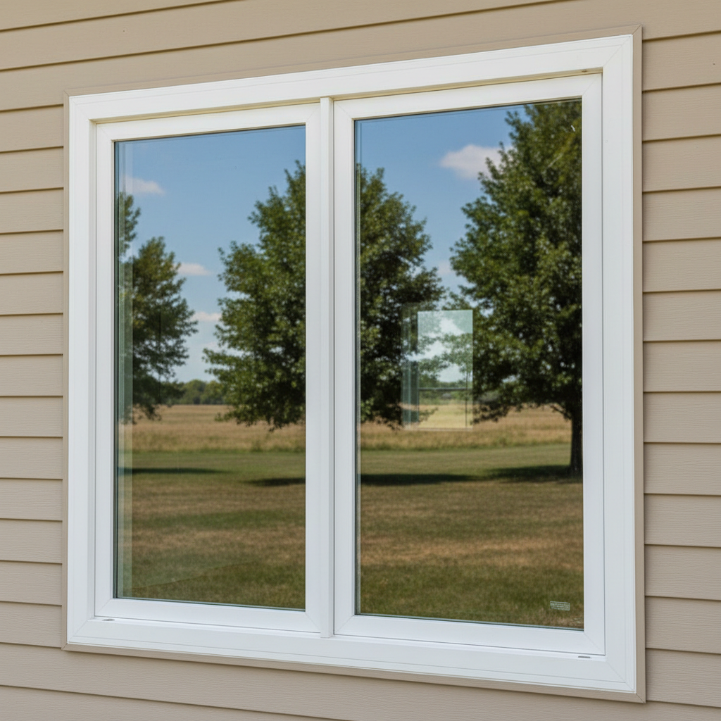 Completed double-pane window installation work at a residential property in Pittsburg, KS