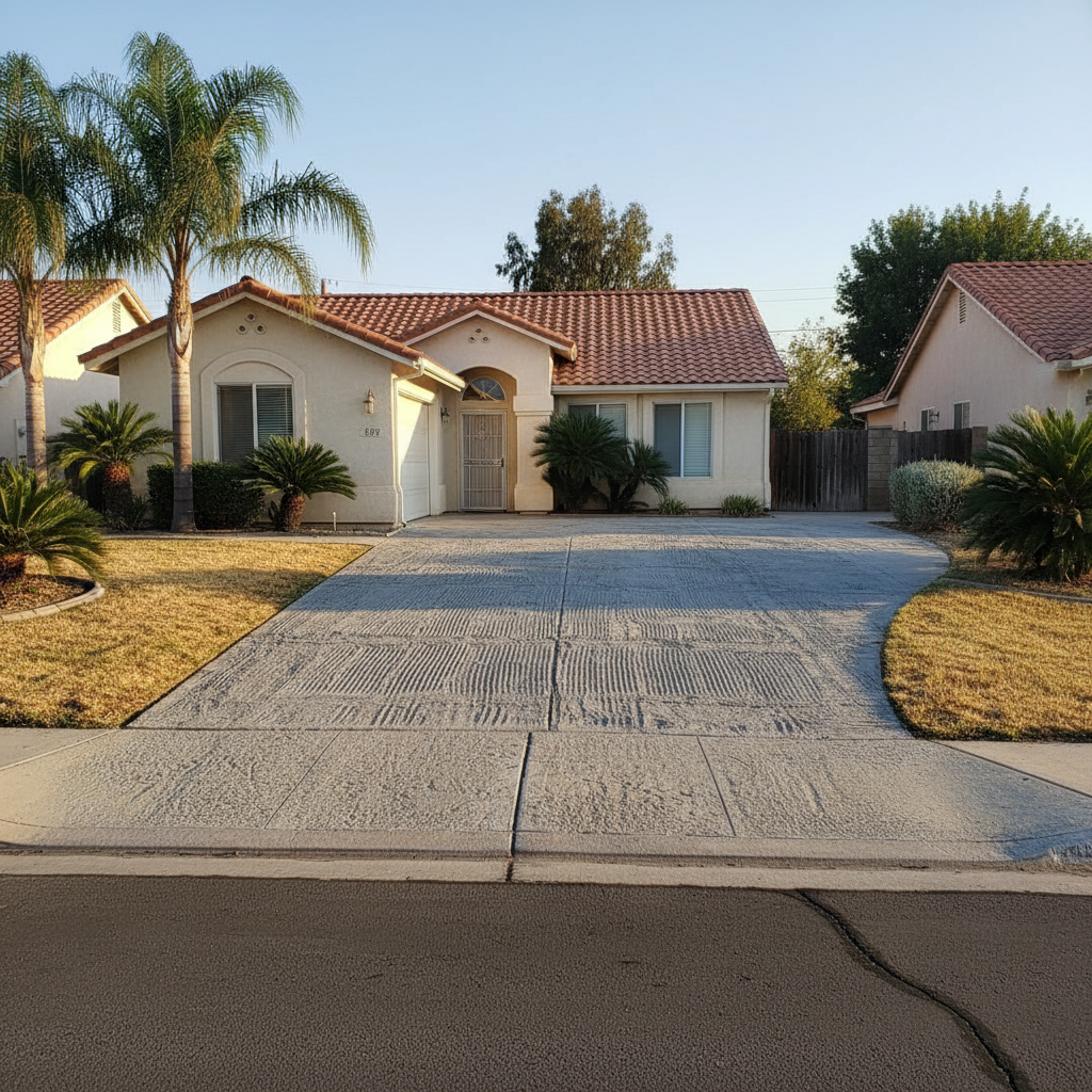 Completed asphalt milling work at a residential property in Fresno, CA