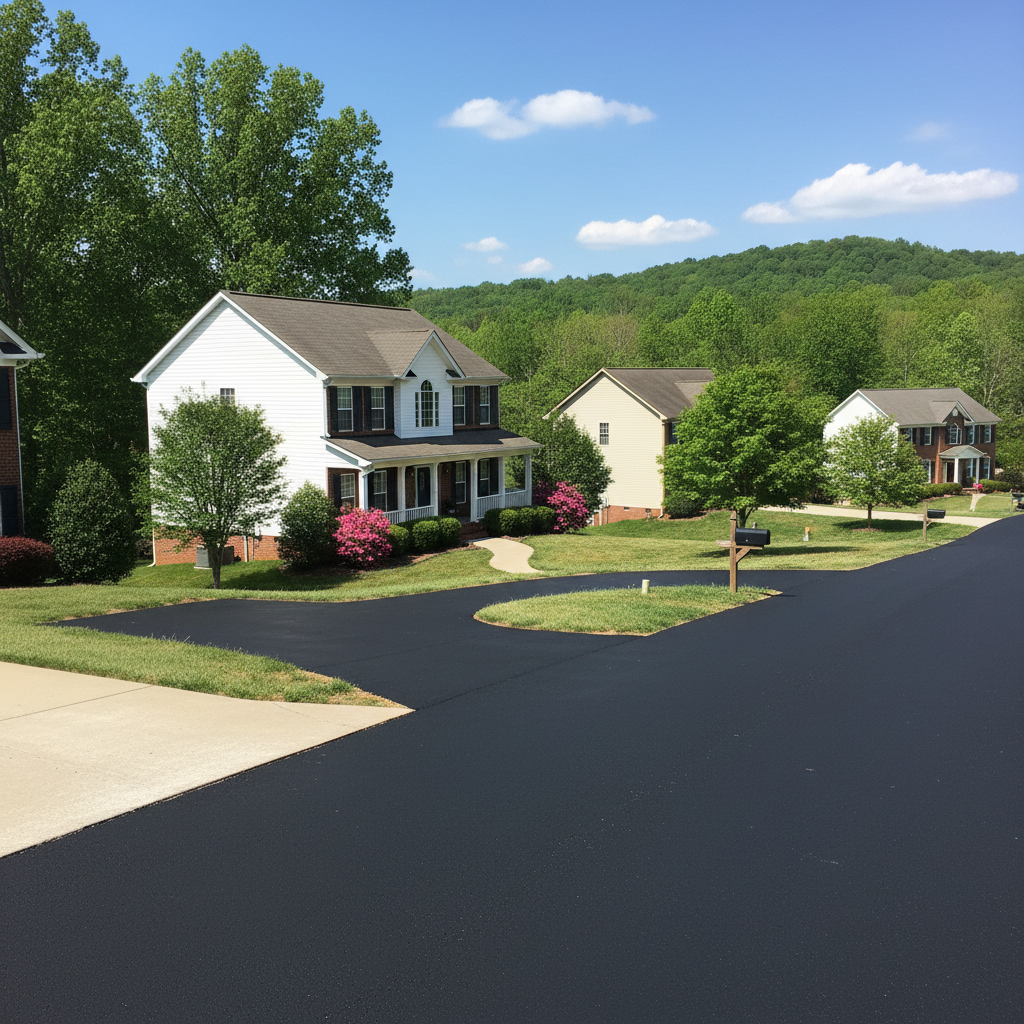 Completed asphalt sealcoating work at a residential property in Bowling Green, KY