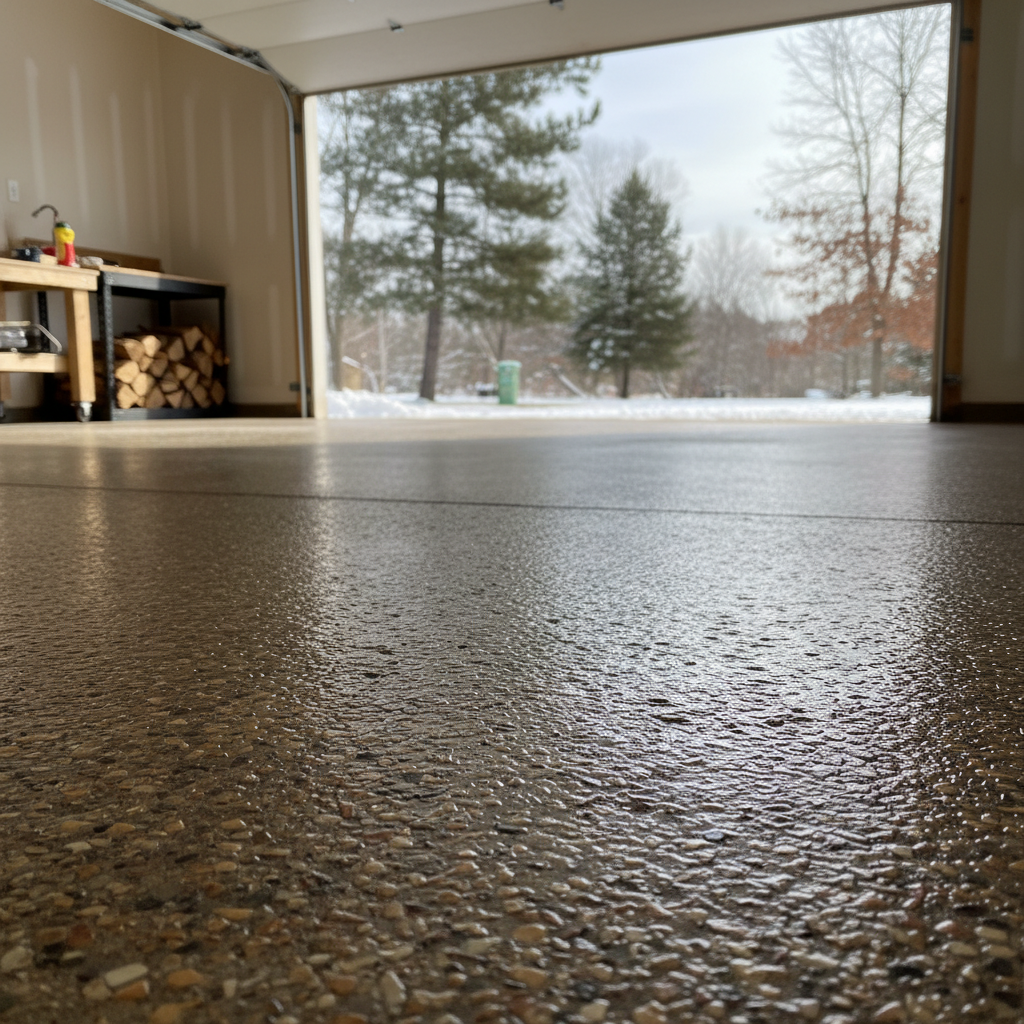 Completed decorative concrete coatings work at a residential property in Duluth, MN