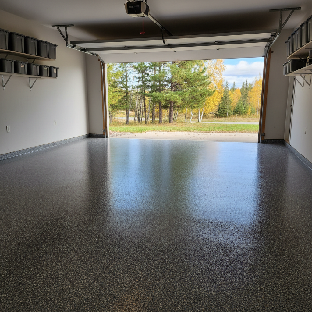 Completed residential floor coatings work at a residential property in Cloquet, MN