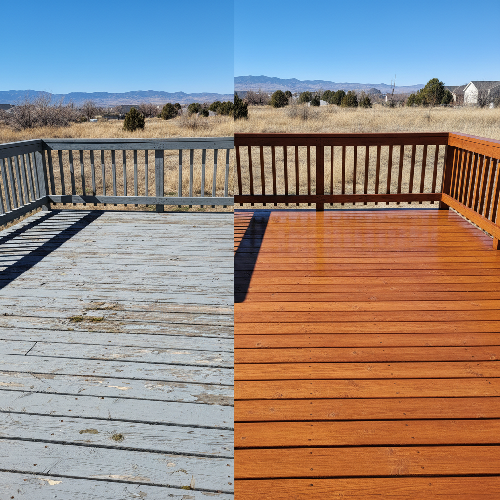 Completed deck painting & staining work at a residential property in Kaysville, UT