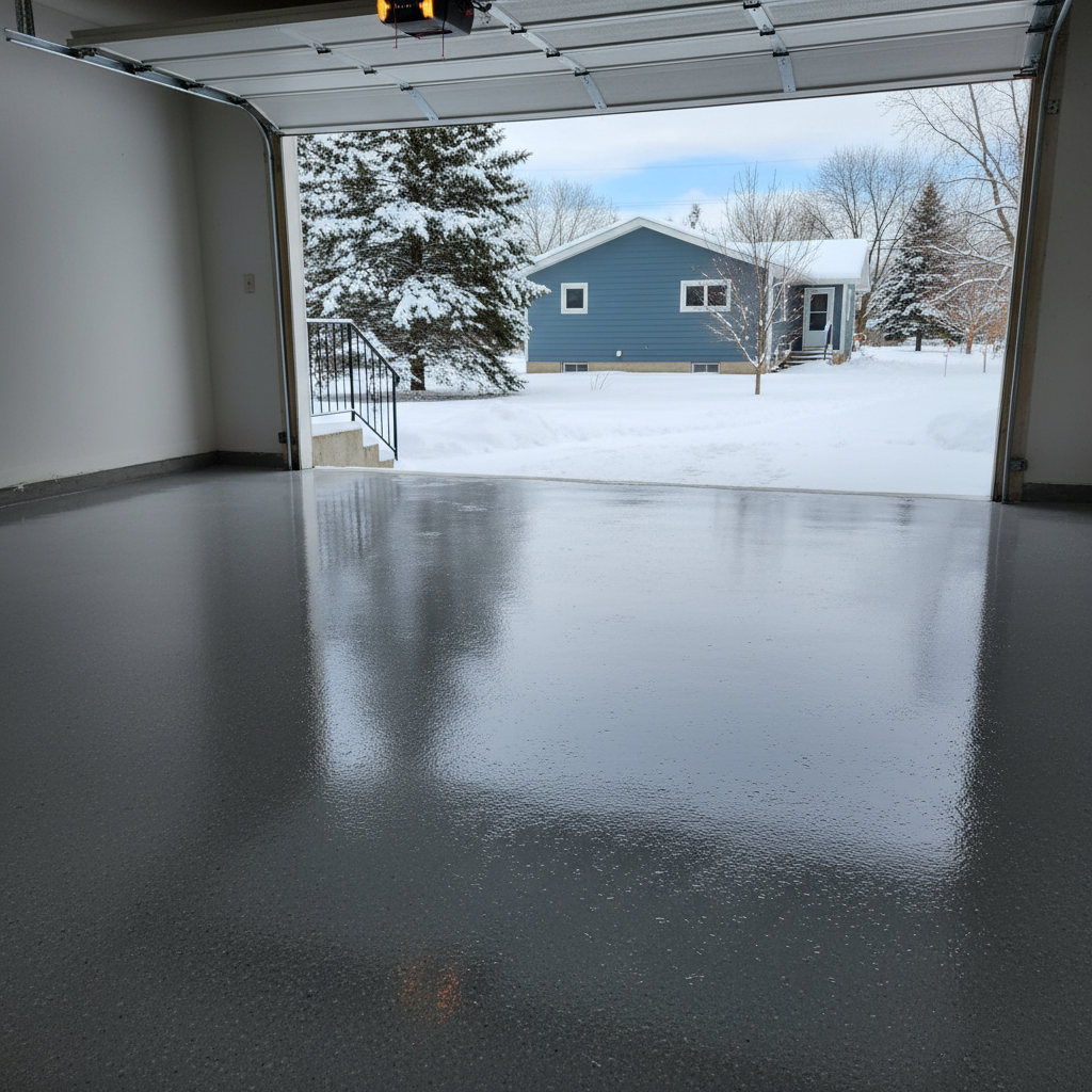 Completed commercial floor coatings work at a residential property in Hermantown, MN