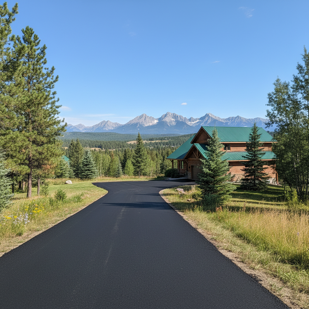 Completed slurry coating work at a residential property in Kalispell, MT