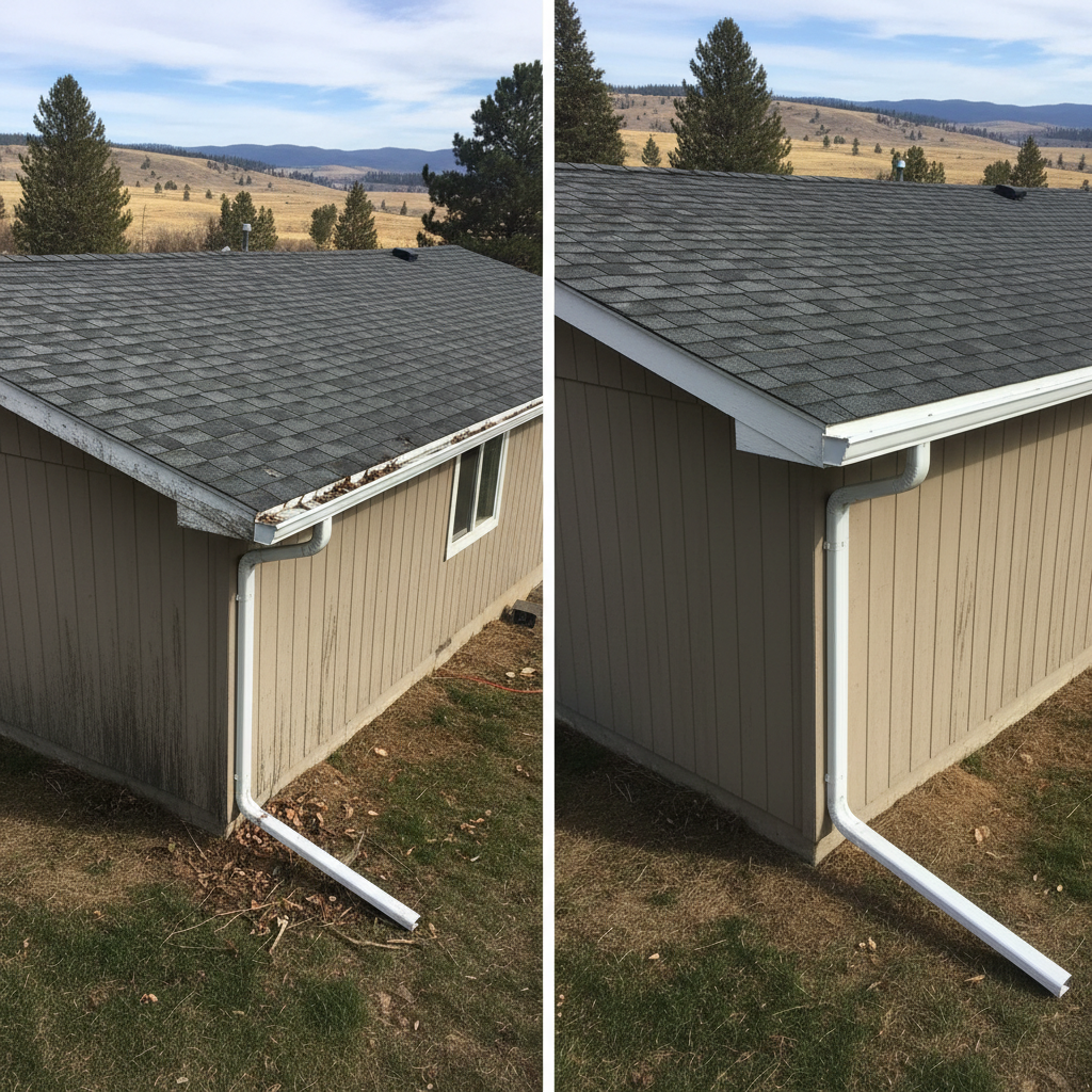 Completed gutter replacement work at a residential property in Polson, MT