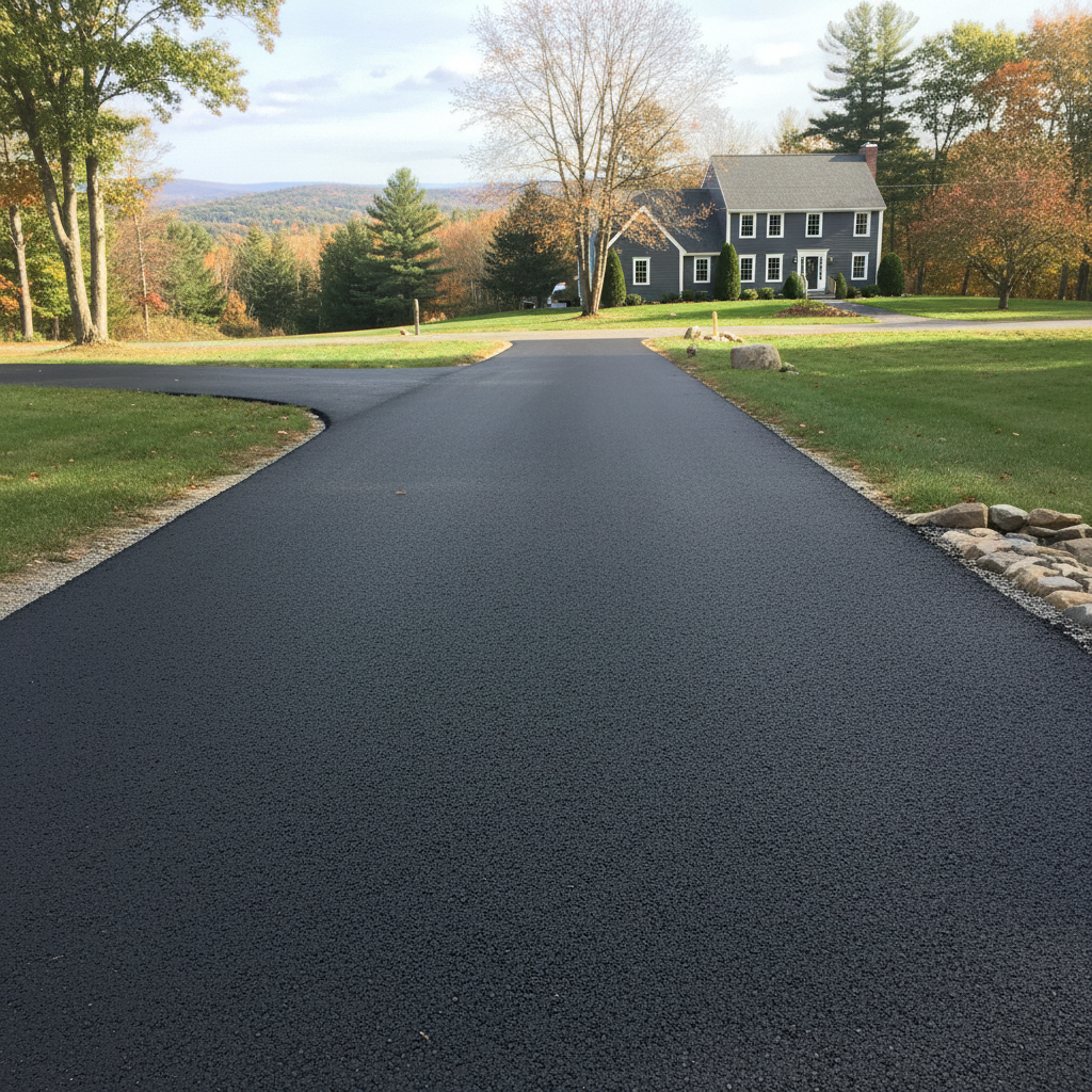 Completed residential asphalt work at a residential property in Morrisonville, NY