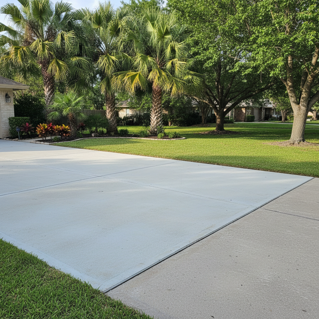 Completed concrete repair work at a residential property in Corpus Christi, TX