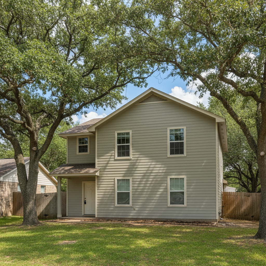 Completed siding removal work at a residential property in Austin, TX