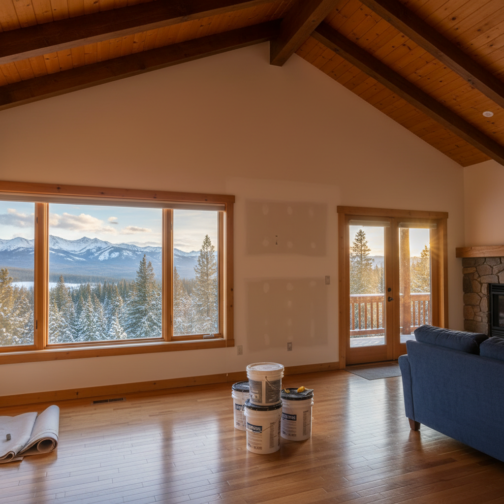 Completed drywall repair and painting work at a residential property in Big Sky, MT