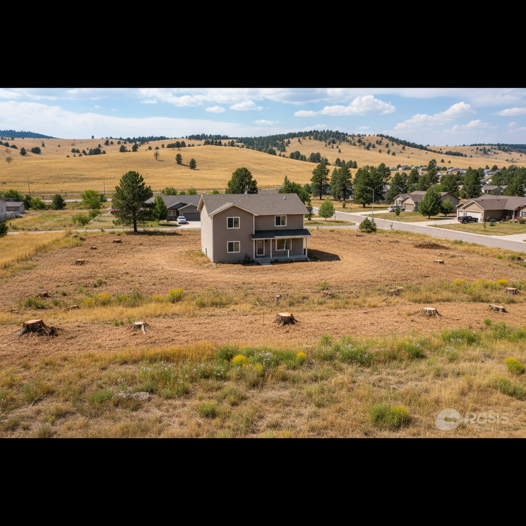 Completed land clearing work at a residential property in Sturgis, SD