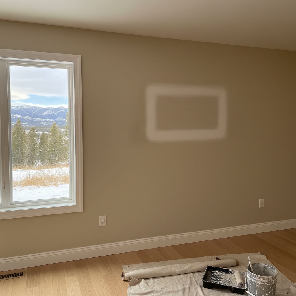 Completed drywall repair and painting work at a residential property in Big Sky, MT