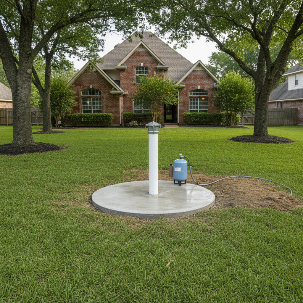 Completed well drilling work at a residential property in Denton, TX