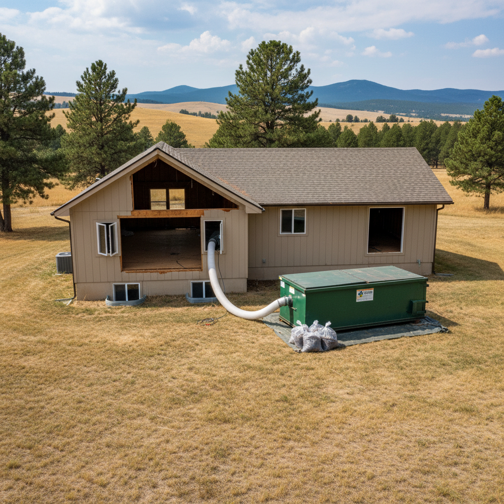 Completed insulation removal work at a residential property in Spearfish, SD