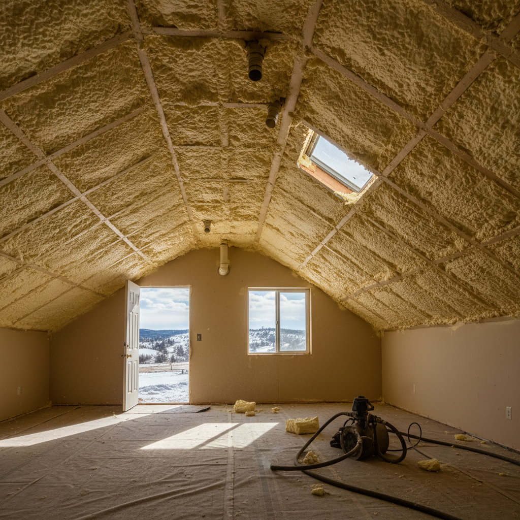 Completed closed cell spray foam work at a residential property in Sturgis, SD