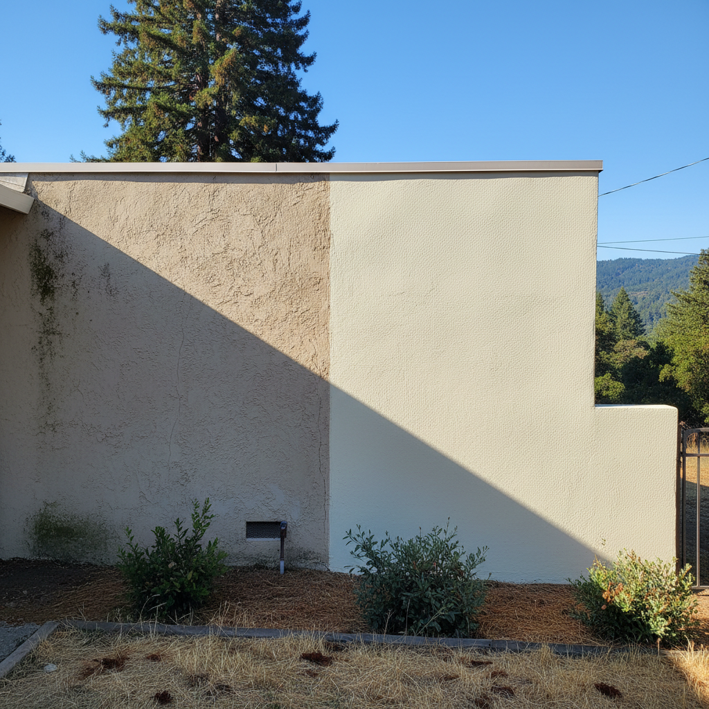 Completed residential stucco work at a residential property in Felton, CA