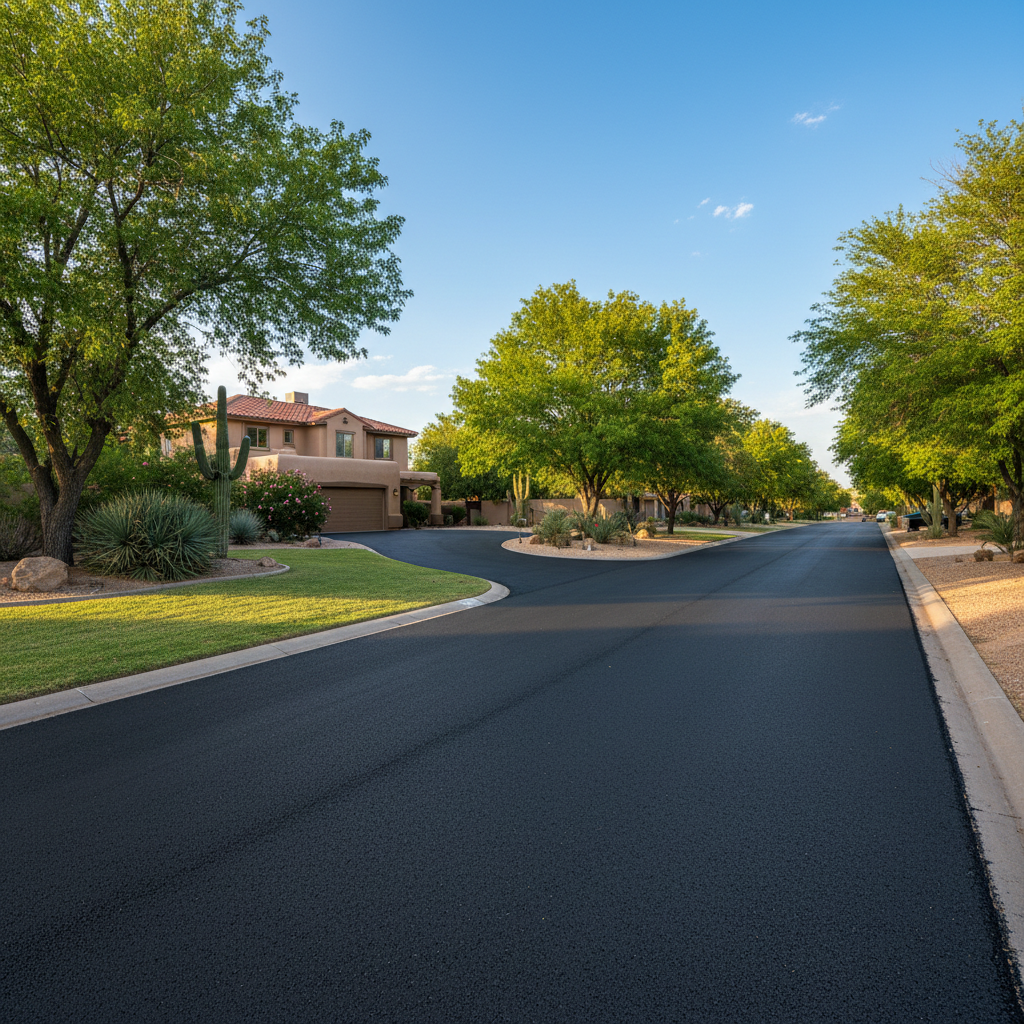 Completed residential asphalt work at a residential property in Las Cruces, NM