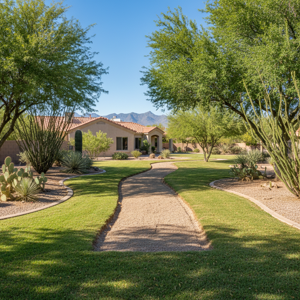 Completed utility trenching work at a residential property in Kingman, AZ