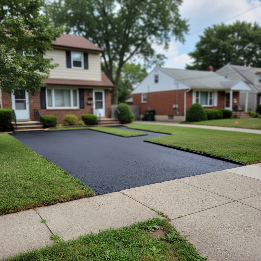 Completed slurry coating work at a residential property in Bronx, NY
