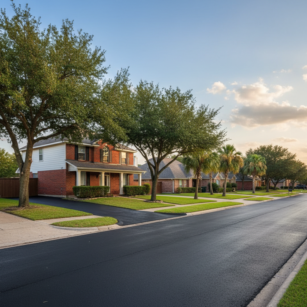 Completed slurry coating work at a residential property in Houston, TX