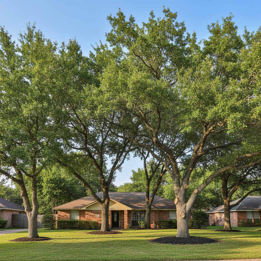 Completed tree health & care work at a residential property in Lake Jackson, TX