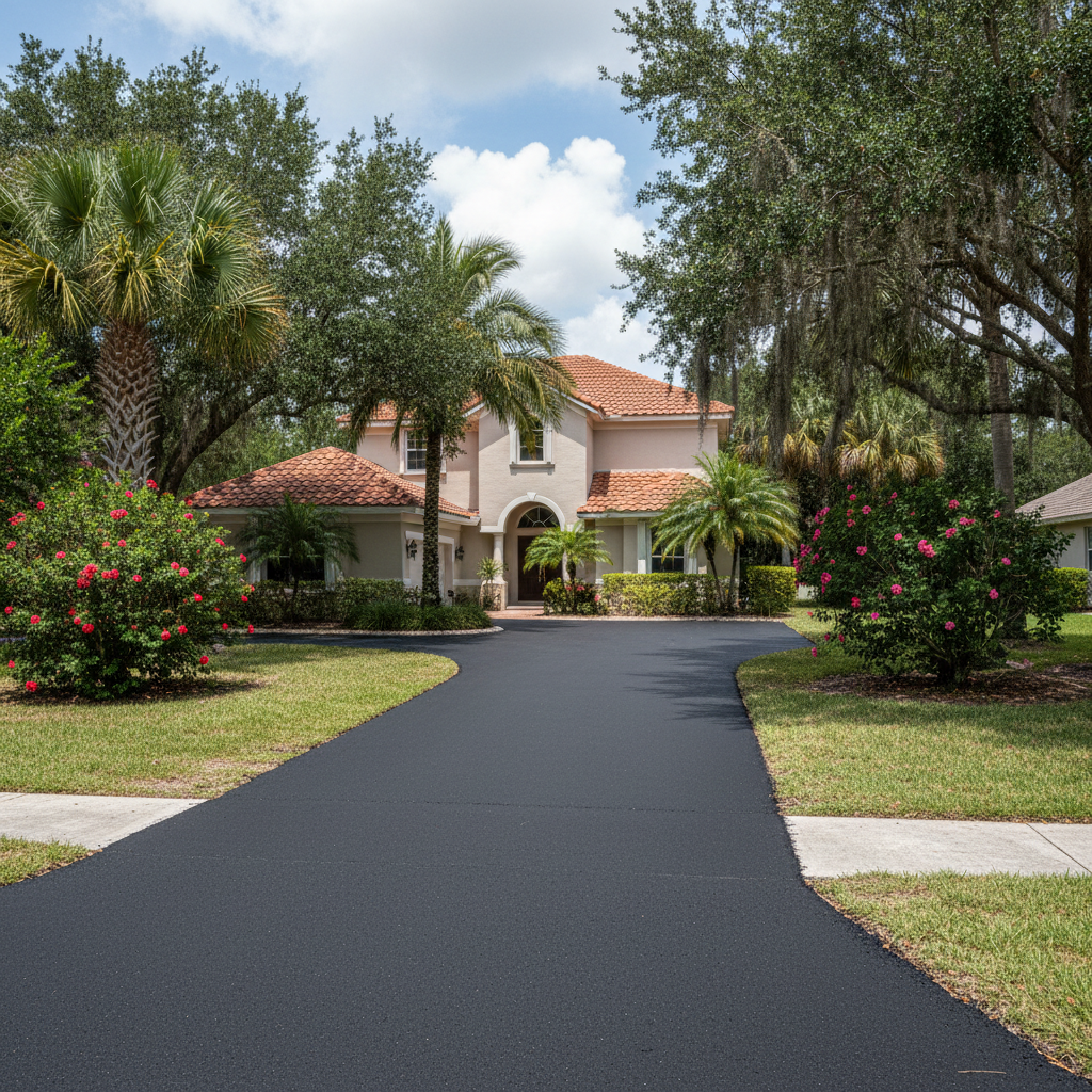 Completed commercial asphalt work at a residential property in Orlando, FL