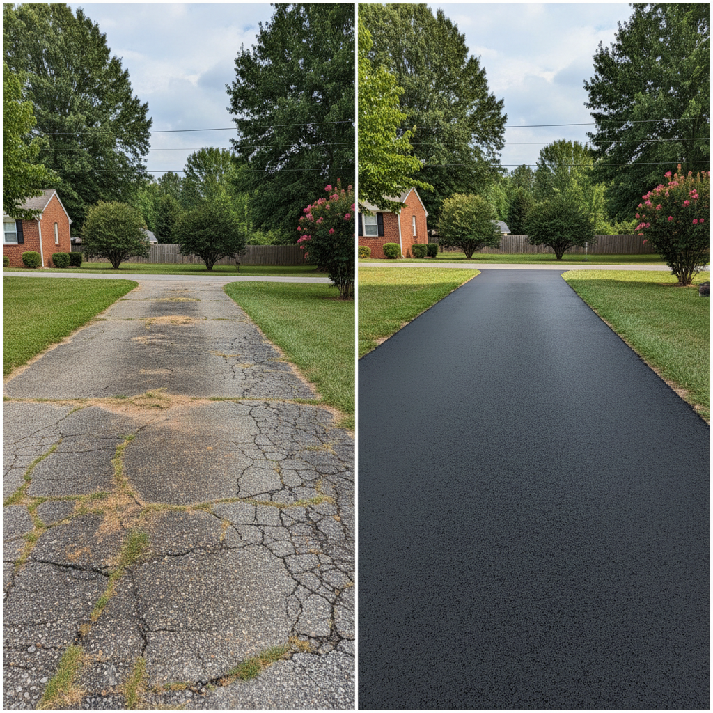 Completed asphalt paving work at a residential property in Bowling Green, KY