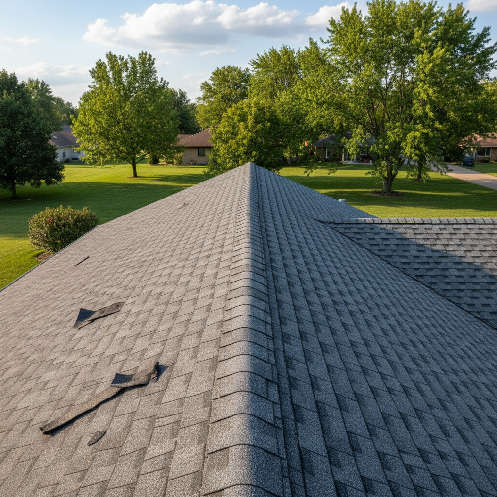 Completed storm damage repair work at a residential property in Bellevue, NE